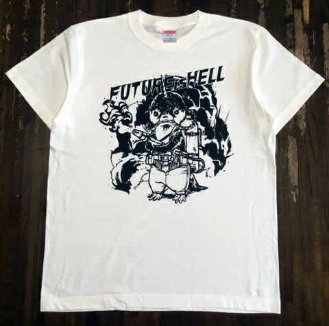 magodesu×PredatorRat 「Future is HELL」〈バニラホワイト×ブラック/メンズM〉 | プレデターラット