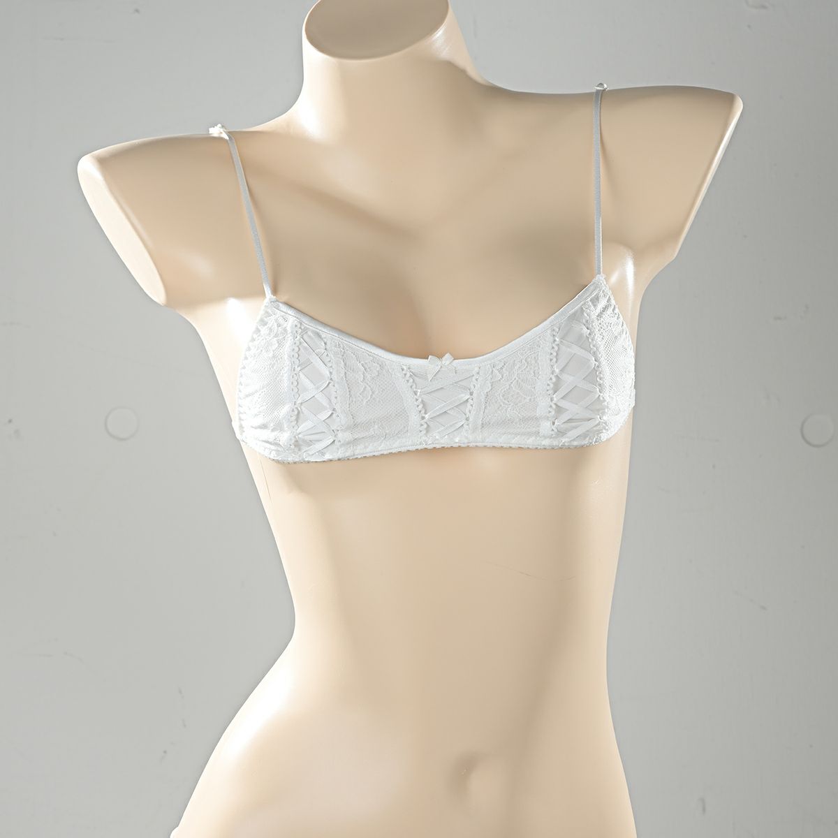 ドルチェシリーズ スポーティ ロリータレース リボンブラ〈白〉