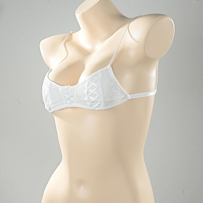 ドルチェシリーズ スポーティ ロリータレース リボンブラ〈白〉