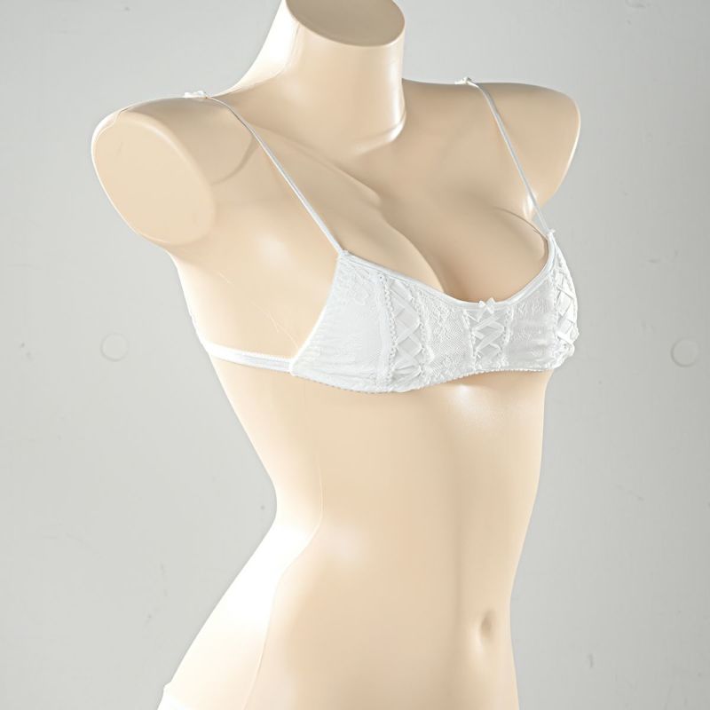 ドルチェシリーズ スポーティ ロリータレース リボンブラ〈白〉