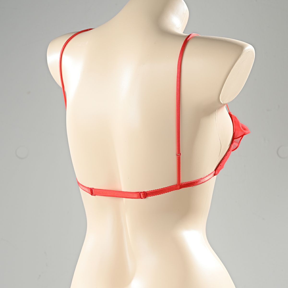 シフォンフリルノンワイヤーブラ〈赤〉