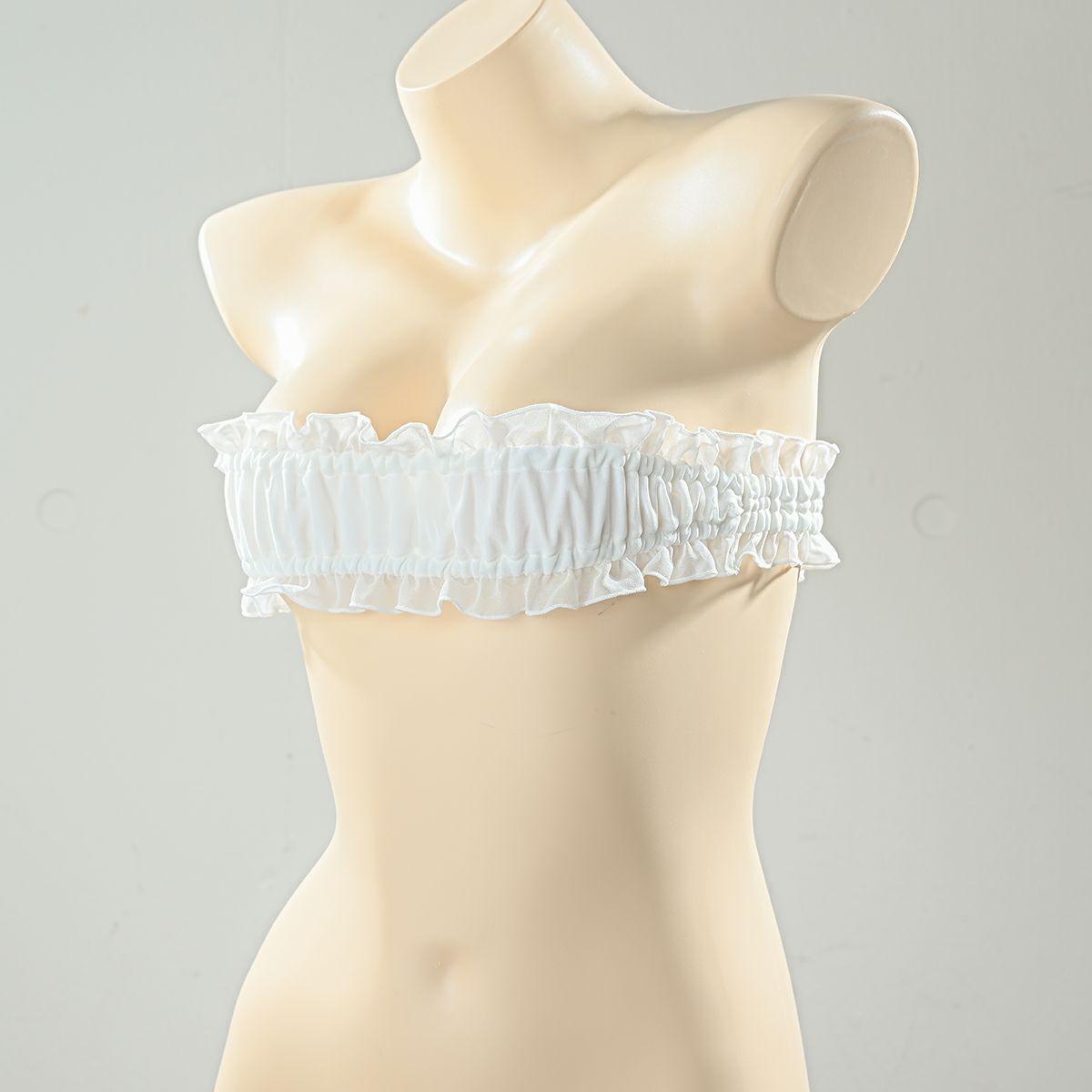 ナローシフォン チューブトップブラ〈白〉