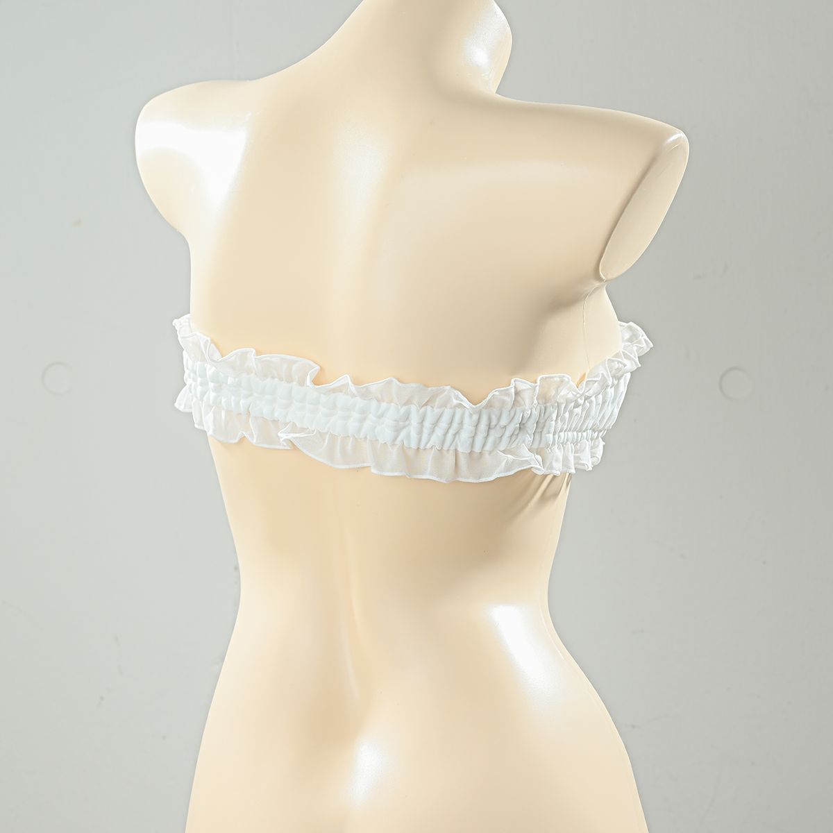 ナローシフォン チューブトップブラ〈白〉