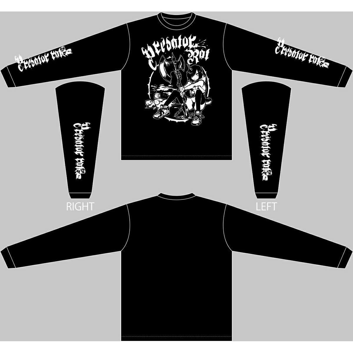 magodesu×PredatorRat イッカクカワウソ少女ロングスリーブT〈メンズM〉