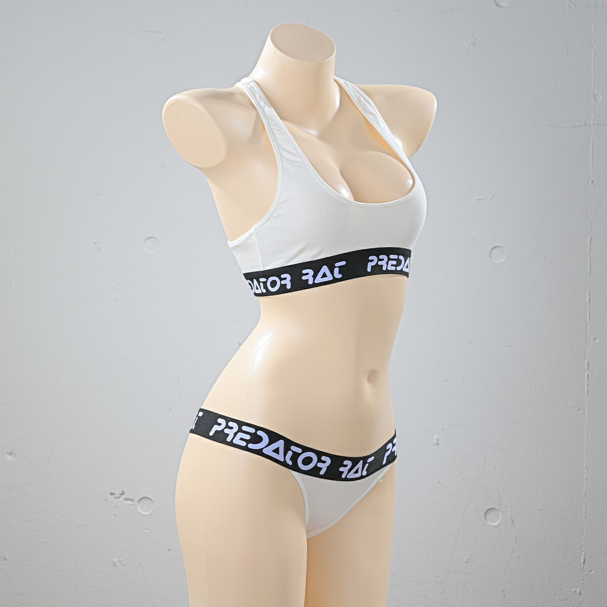 プレデターラットスタイルロゴスポーツブラ〈白〉