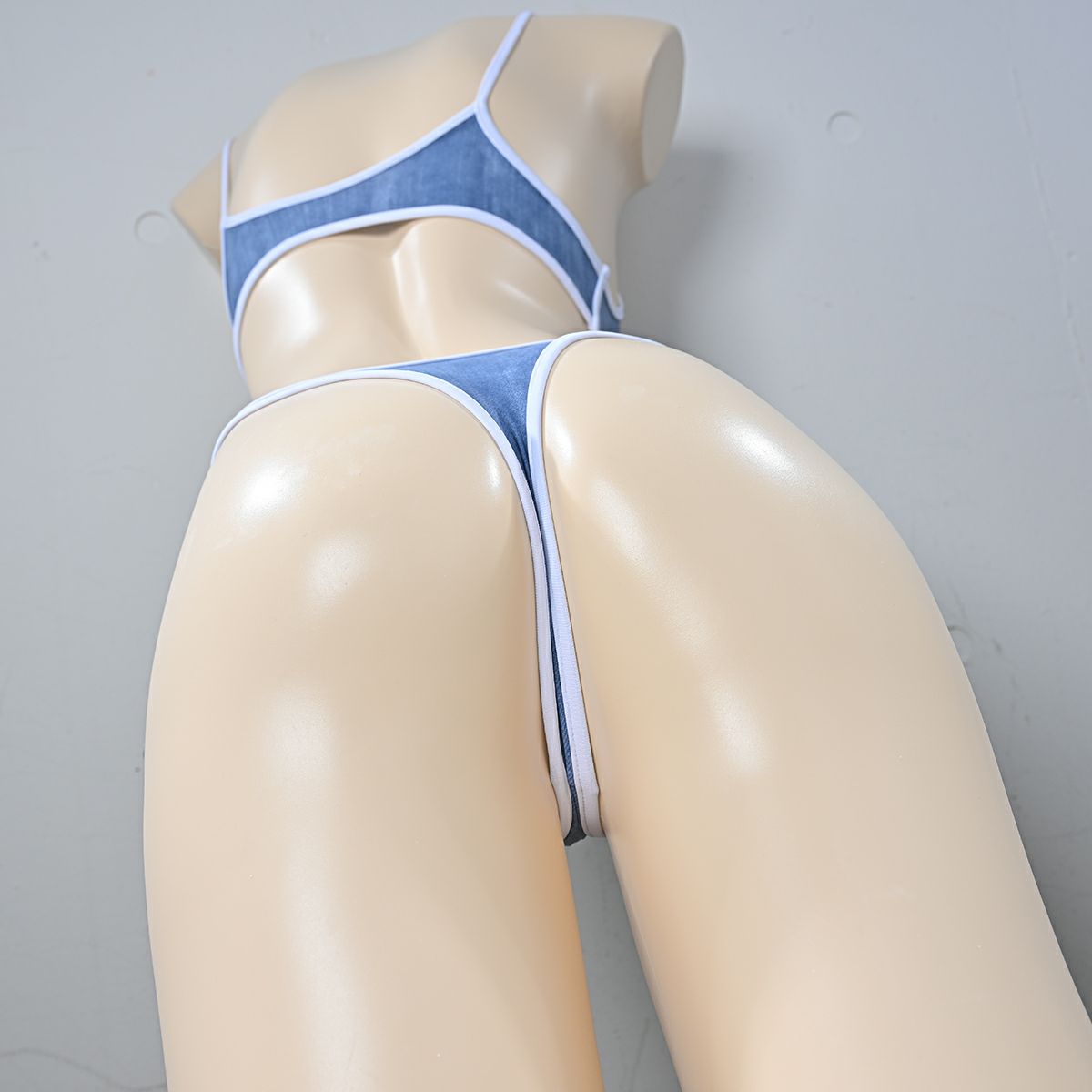 ハイレグ競泳水着Tバック〈ソフトデニム素材〉